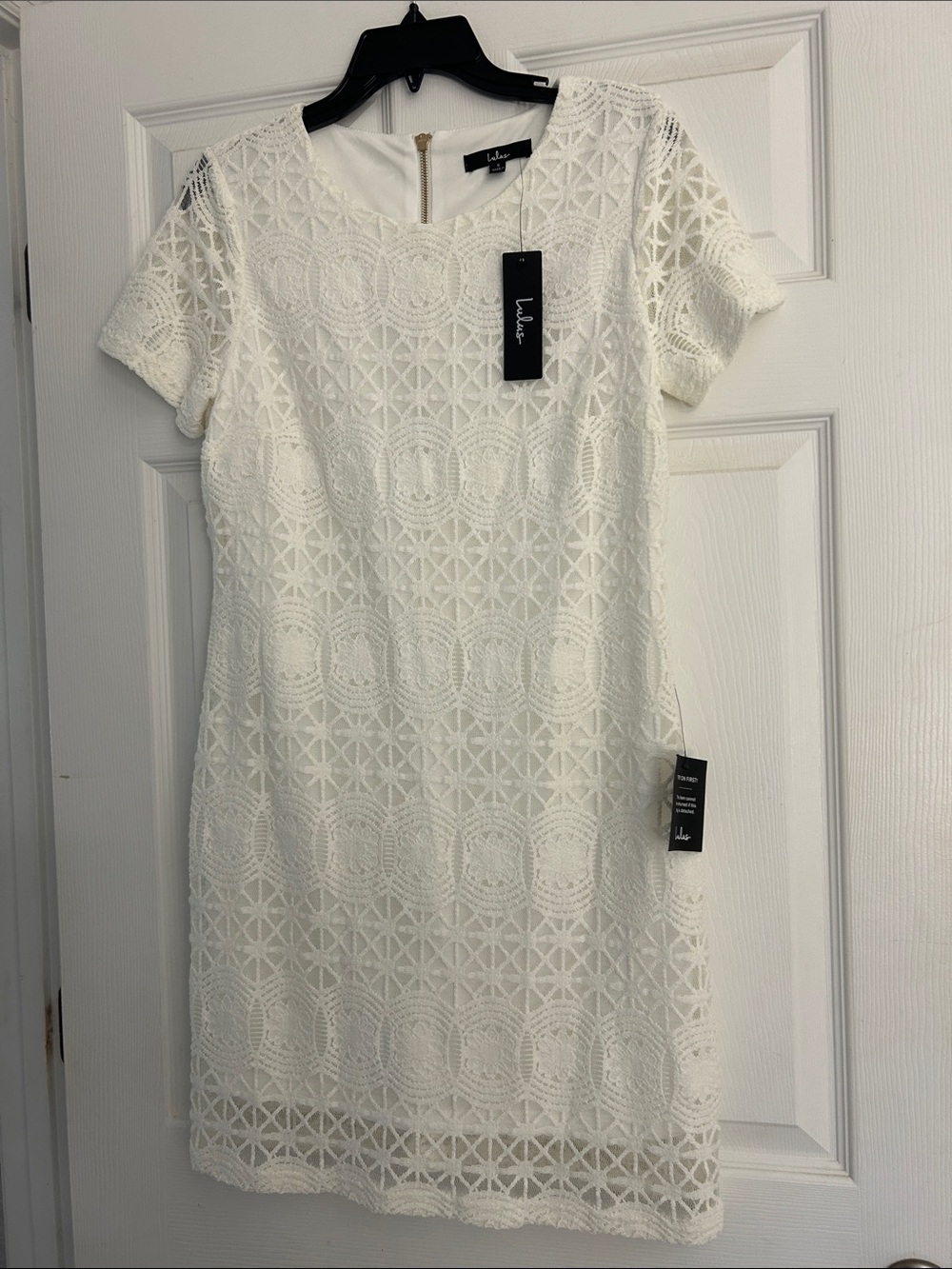 Lulu's White Crochet Lace Shift Mini Dress